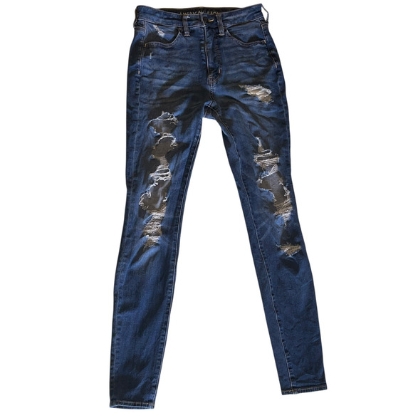 American Eagle Ripped 'The Dream Jeans' (Women's Size 2) Chic Fashion Jean Pants - Picture 1 of 15